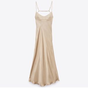 Zara satin effect cut out dress